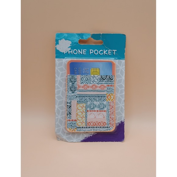 Greenbrier International Other - Greenbrier International Geometric Patchwork Adhesive Phone Pocket Card Holder